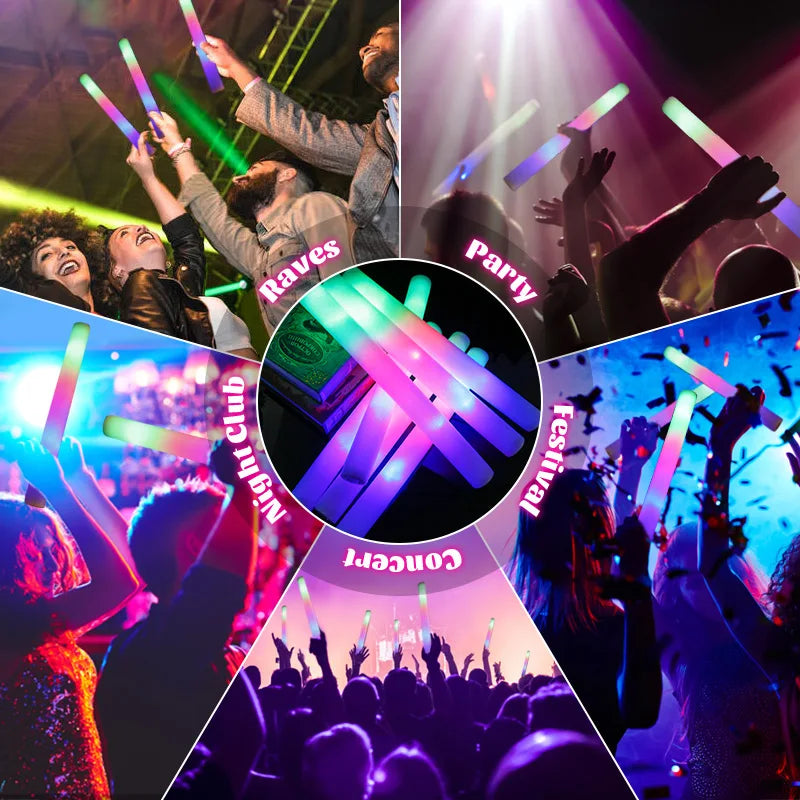 Barras luminosas LED de espuma RGB para fiestas y celebraciones