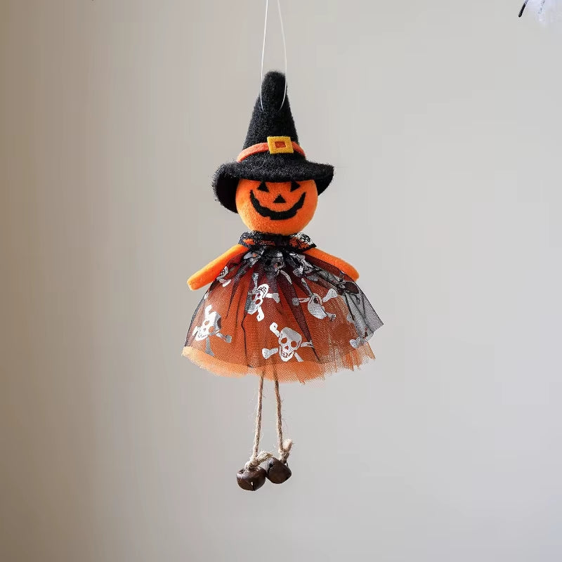 Colgante decorativo de bruja y calabaza para Halloween
