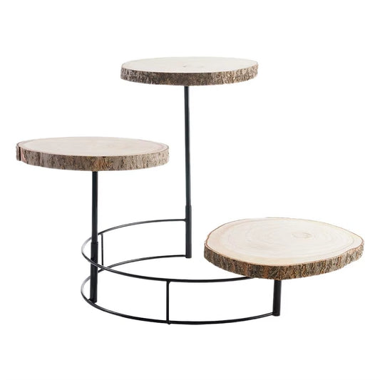 Expositor elegante de madera de 3 capas para dulces y decoración