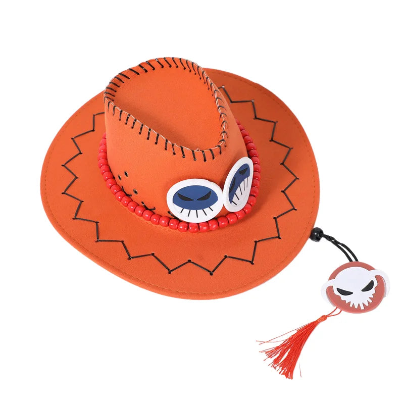 Sombrero naranja de Ace One Piece – accesorio de cosplay unisex