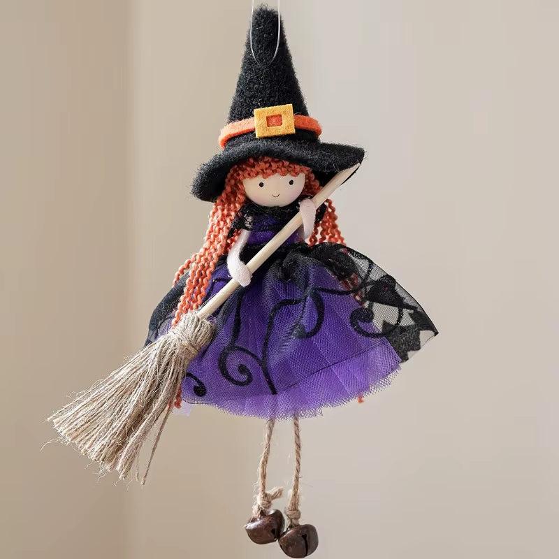 Colgante decorativo de bruja y calabaza para Halloween