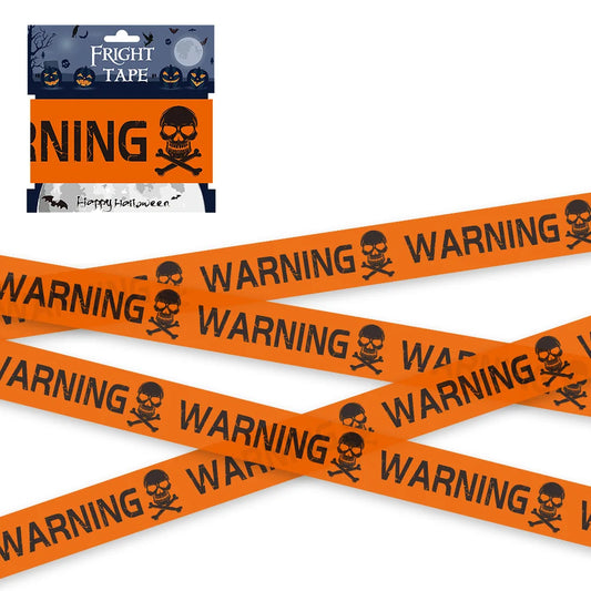 Cinta de advertencia con calavera para Halloween – decoración de ventanas y fiestas