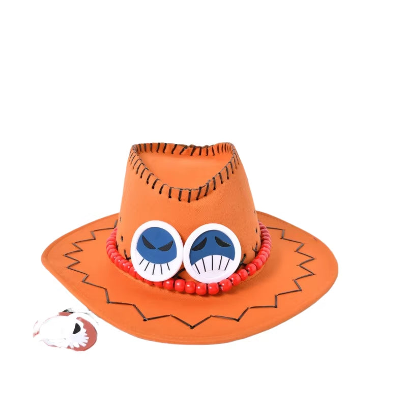 Sombrero naranja de Ace One Piece – accesorio de cosplay unisex