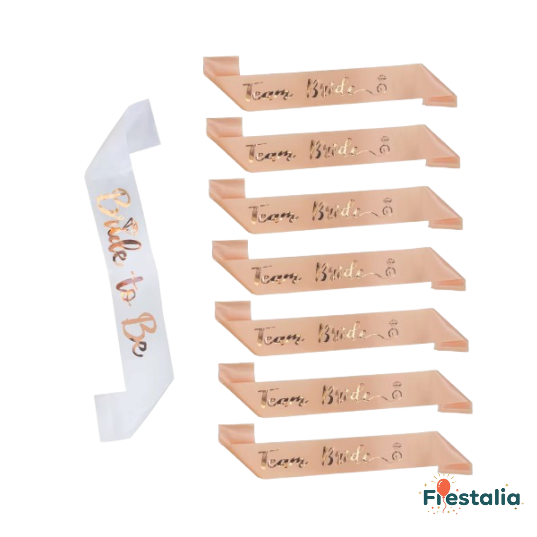 Bandas Bride to Be y Team Bride para despedida de soltera