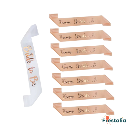 Bandas Bride to Be y Team Bride para despedida de soltera