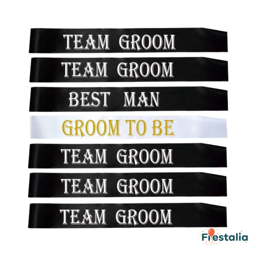 Bandas negras “Team Groom” para despedida de soltero