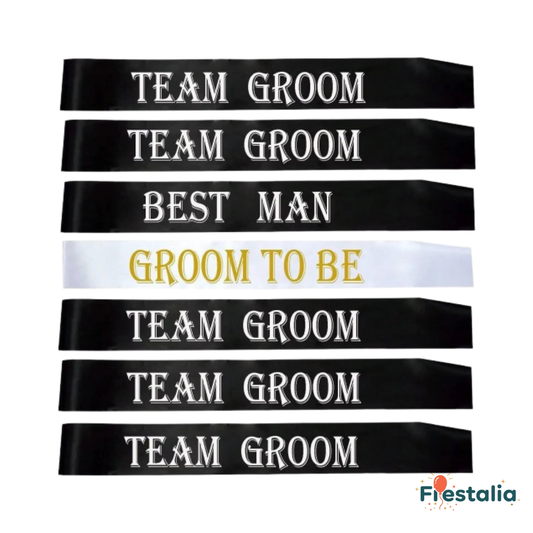 Bandas negras “Team Groom” para despedida de soltero