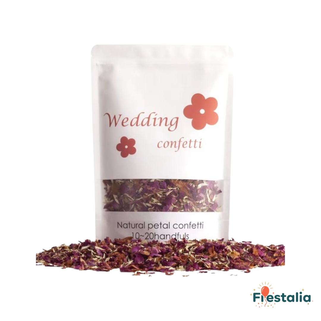 Confeti natural de pétalos secos de rosa para bodas y celebraciones