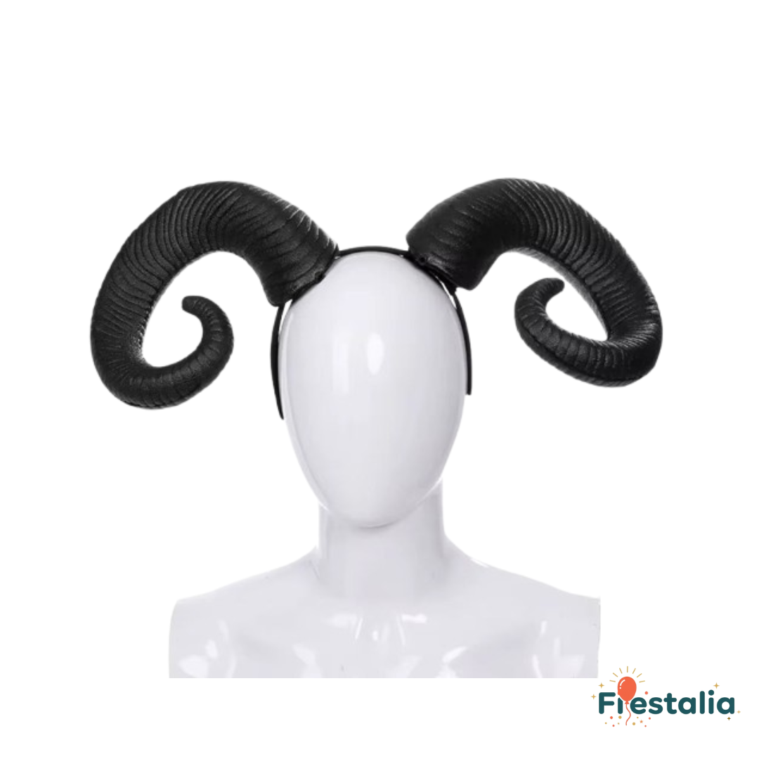 Diadema artesanal con cuernos para disfraces y fiestas