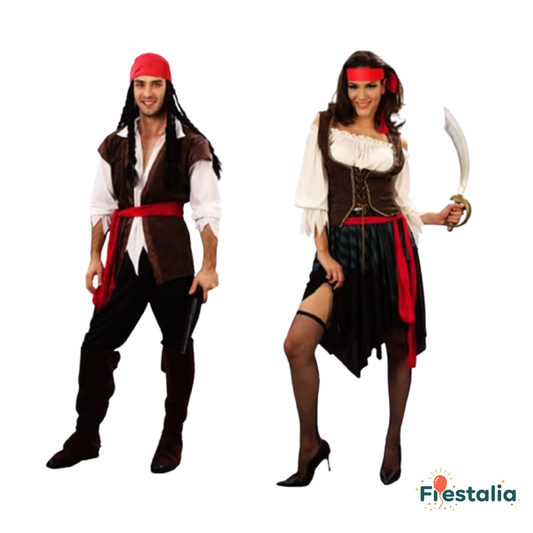 Disfraz de pirata para adultos – estilo Jack Sparrow de Piratas del Caribe