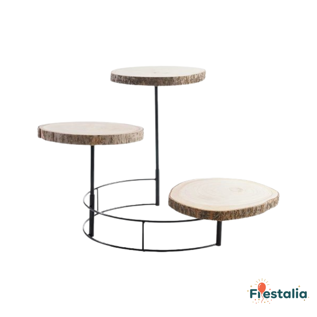 Expositor elegante de madera de 3 capas para dulces y decoración