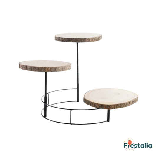 Expositor elegante de madera de 3 capas para dulces y decoración