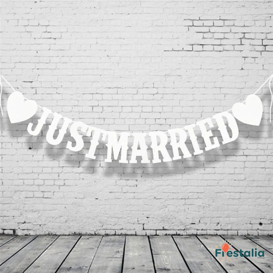 Guirnalda rústica de banderines – ideal para banquetes, bodas y despedidas