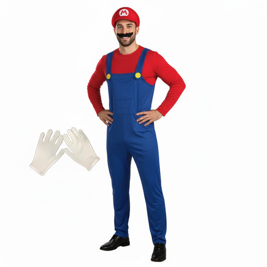 Disfraz clásico de Super Mario Bros/Luigi adulto para carnaval y eventos