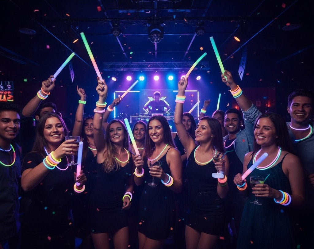 Pulseras fluorescentes multicolor para fiestas, bodas y celebraciones