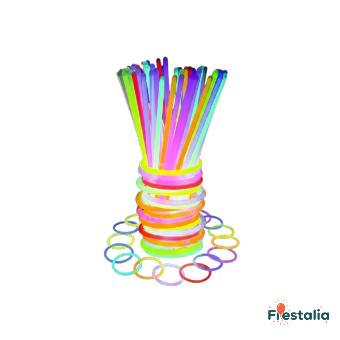 Pulseras fluorescentes multicolor para fiestas, bodas y celebraciones