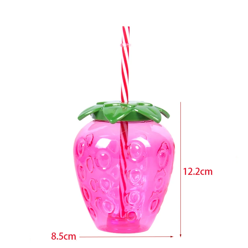 Vasos tropicales con forma de piña, coco y fresa para fiestas veraniegas