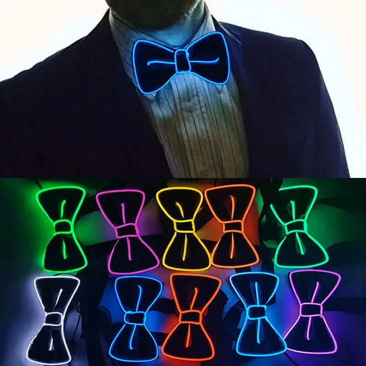 Pajarita luminosa LED para hombre, ideal para bodas y fiestas nocturnas
