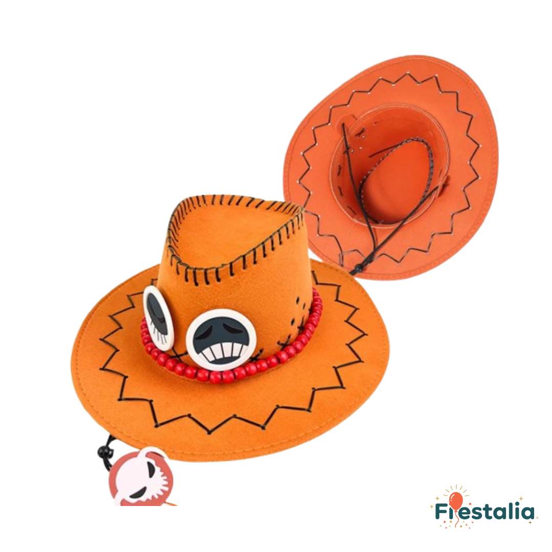 Sombrero naranja de Ace One Piece – accesorio de cosplay unisex