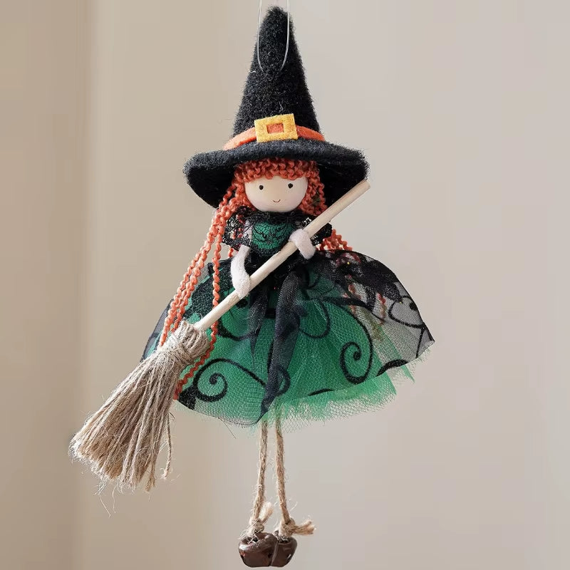 Colgante decorativo de bruja y calabaza para Halloween
