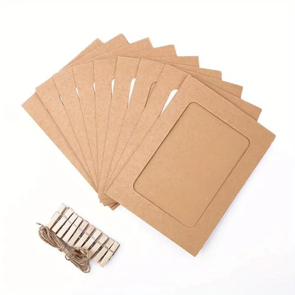 Marco de Fotos con Cuerda y Pinzas para Decoración de Boda y Fiesta