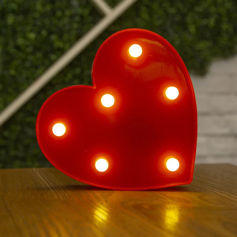 Lámparas LED con forma de alfabeto y números para bodas y cumpleaños