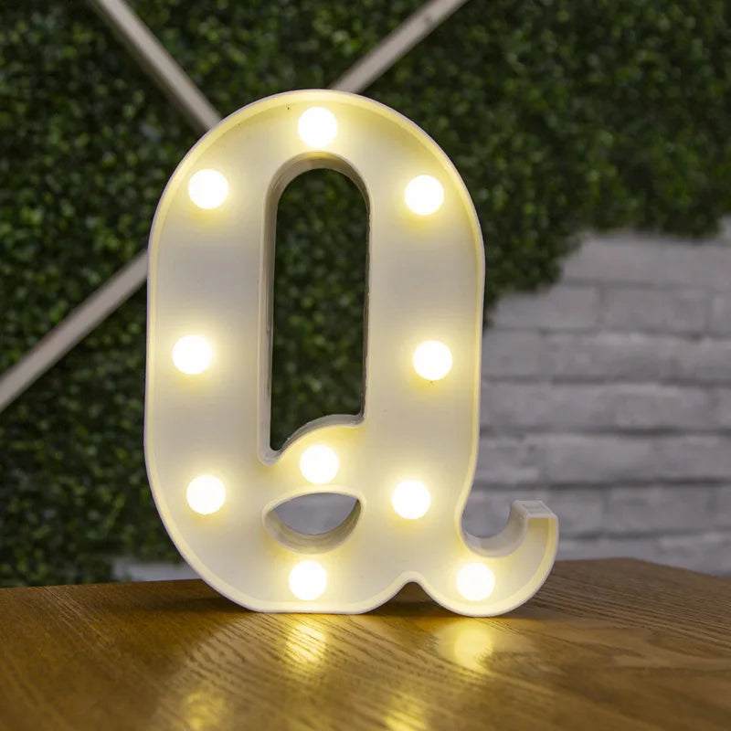 Lámparas LED con forma de alfabeto y números para bodas y cumpleaños