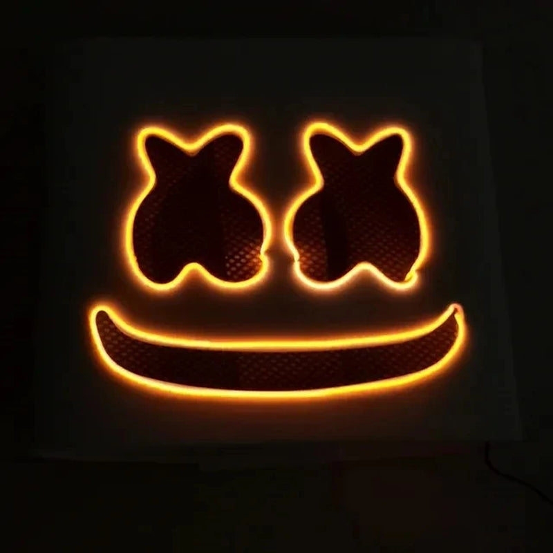Casco luminoso DJ Marshmello para disfraces, carnaval, bodas y festivales