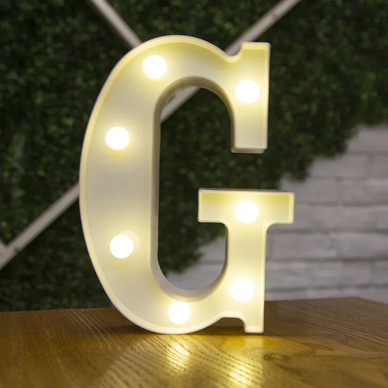 Lámparas LED con forma de alfabeto y números para bodas y cumpleaños