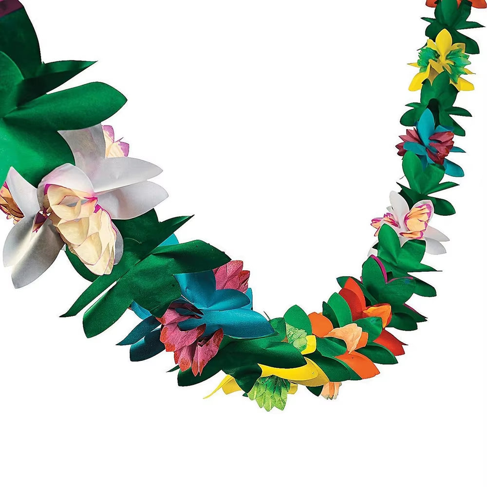 Falda de mesa hawaiana de paja para fiestas tropicales