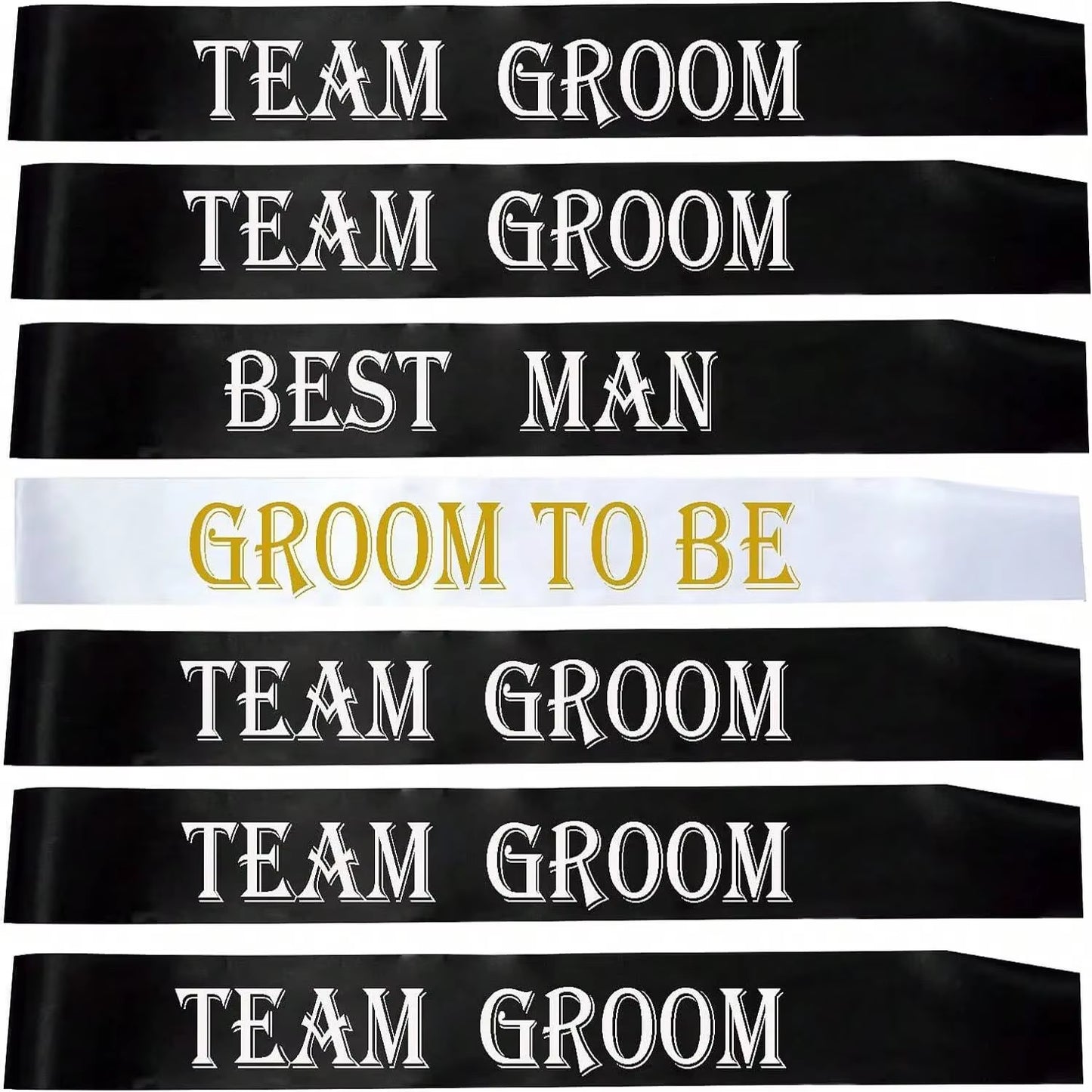 Bandas negras “Team Groom” para despedida de soltero