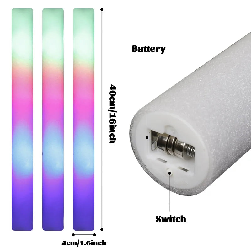 Barras luminosas LED de espuma RGB para fiestas y celebraciones
