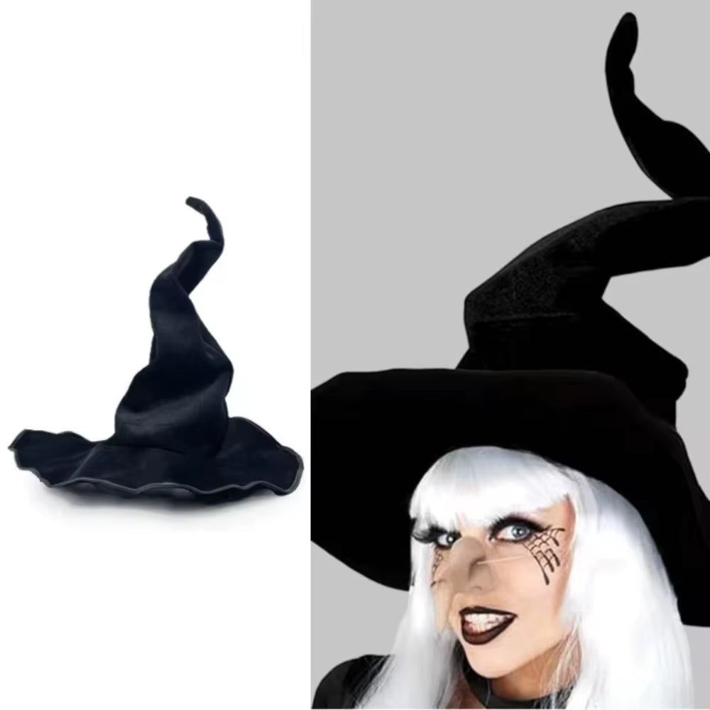 Sombrero de bruja vintage de lana para disfraces de Halloween