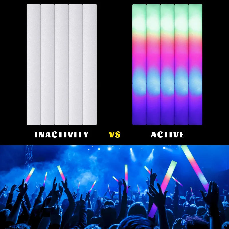 Barras luminosas LED de espuma RGB para fiestas y celebraciones