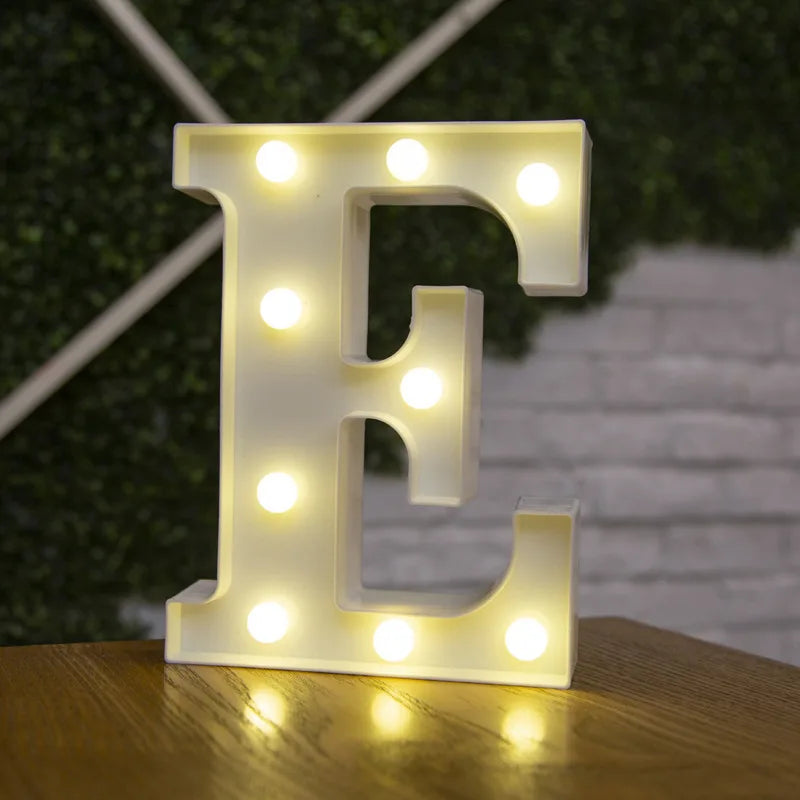 Lámparas LED con forma de alfabeto y números para bodas y cumpleaños