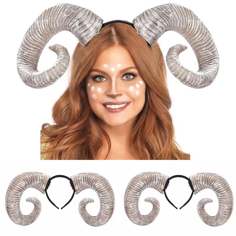 Diadema artesanal con cuernos para disfraces y fiestas