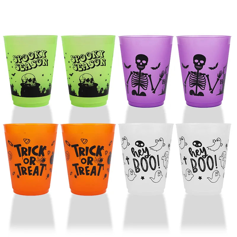 Vasos de plástico con calavera para cócteles y fiestas de Halloween