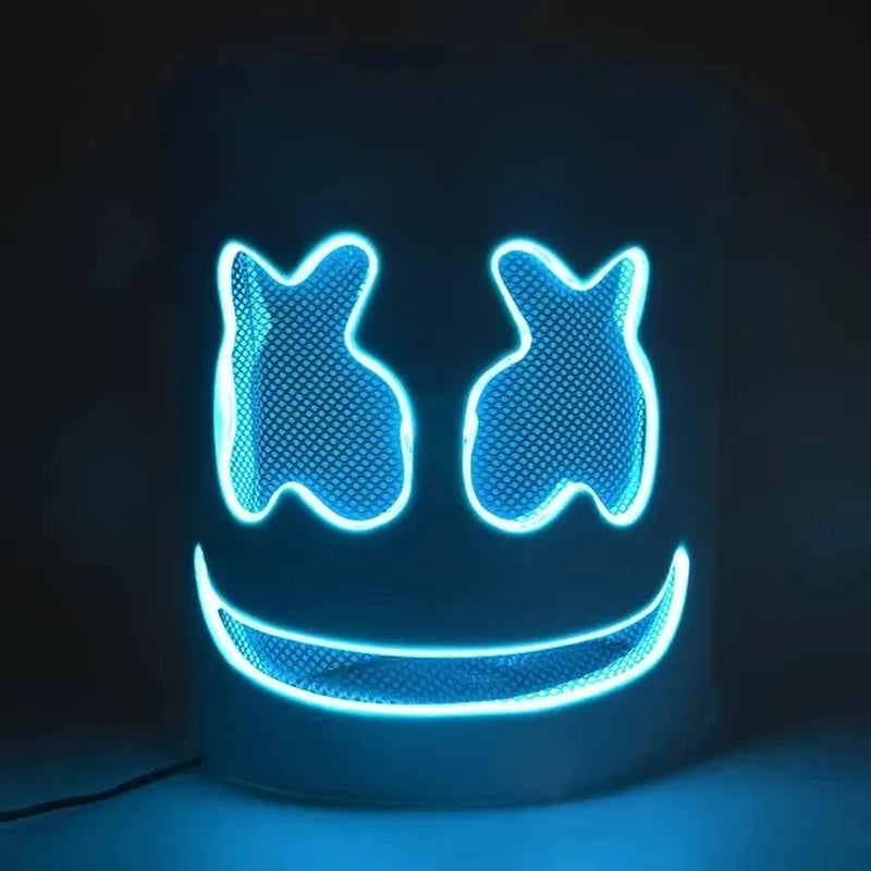 Casco luminoso DJ Marshmello para disfraces, carnaval, bodas y festivales