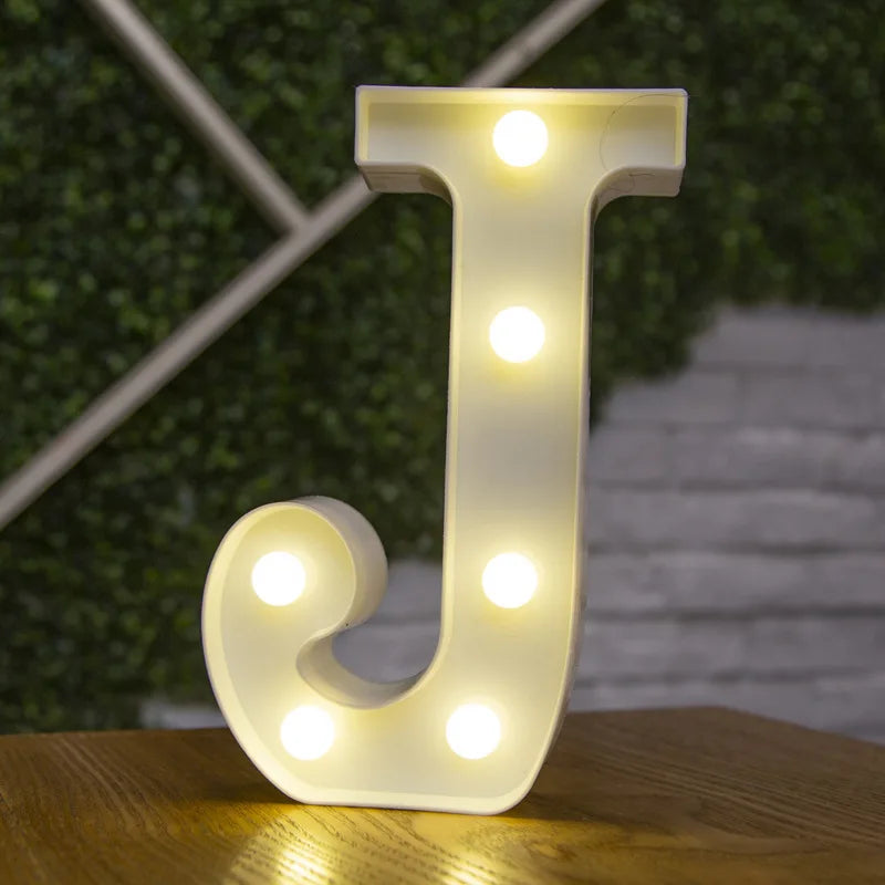 Lámparas LED con forma de alfabeto y números para bodas y cumpleaños